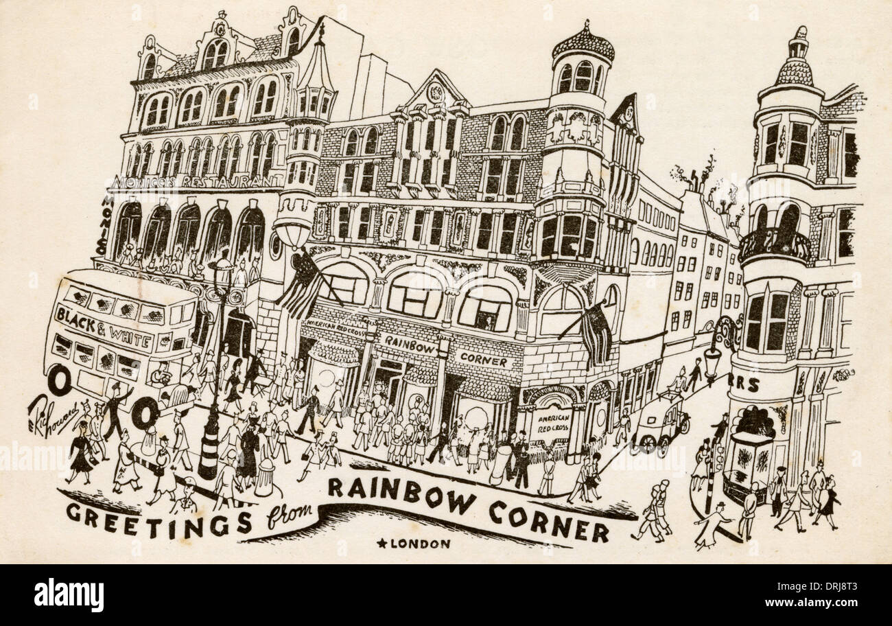 Rainbow Corner, Londra - Croce Rossa americana Foto Stock