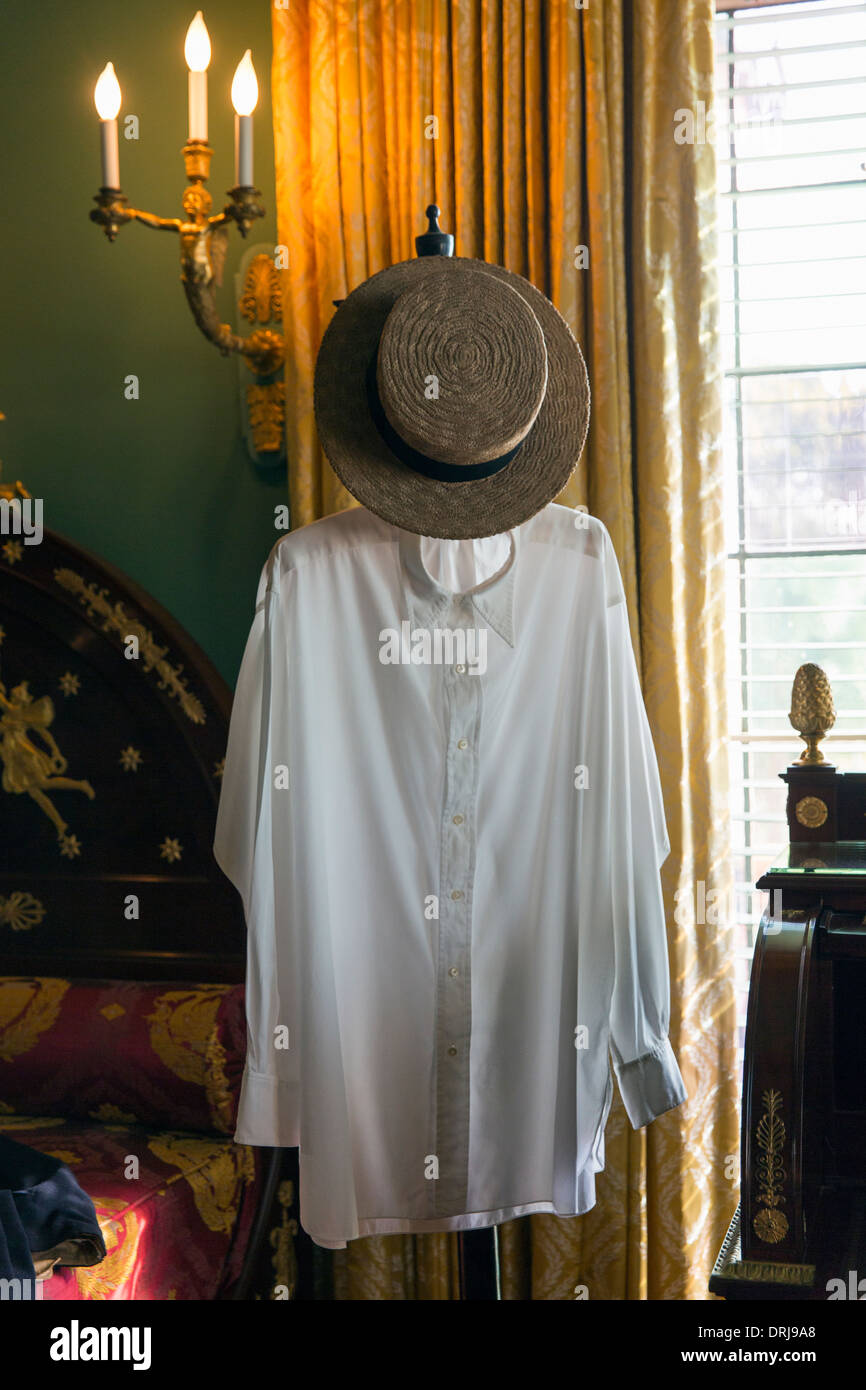 Stati Uniti d'America,Florida,Sarasota, John e Mable Ringling Museum of Art,Ca d'Zan,una camicia bianca e cappello di paglia Foto Stock