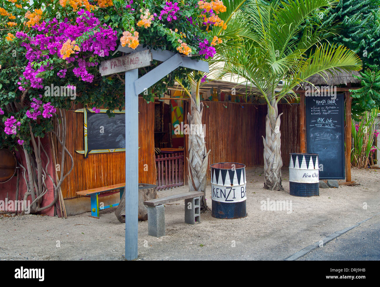 "Kenzi Bar', Flic en Flac, Mauritius Foto Stock