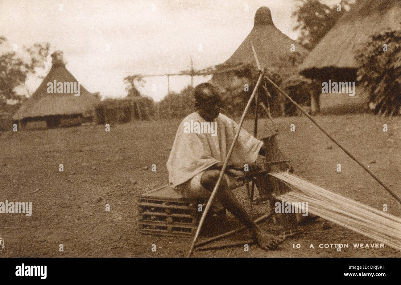 Sierra Leone, West Africa - un tessitore di cotone Foto Stock