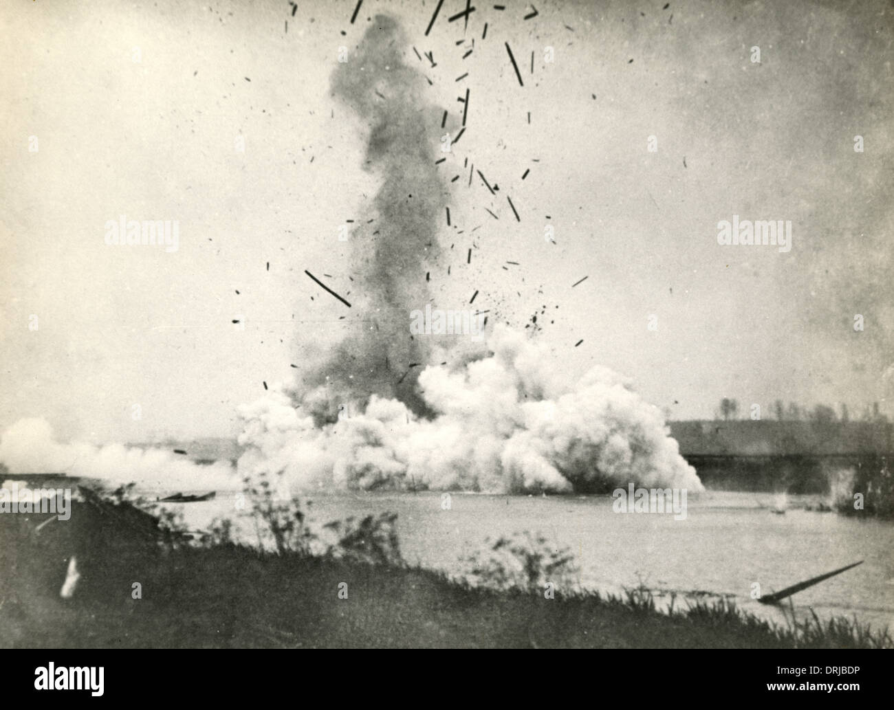 Esplosione su American anteriore, WW1 Foto Stock