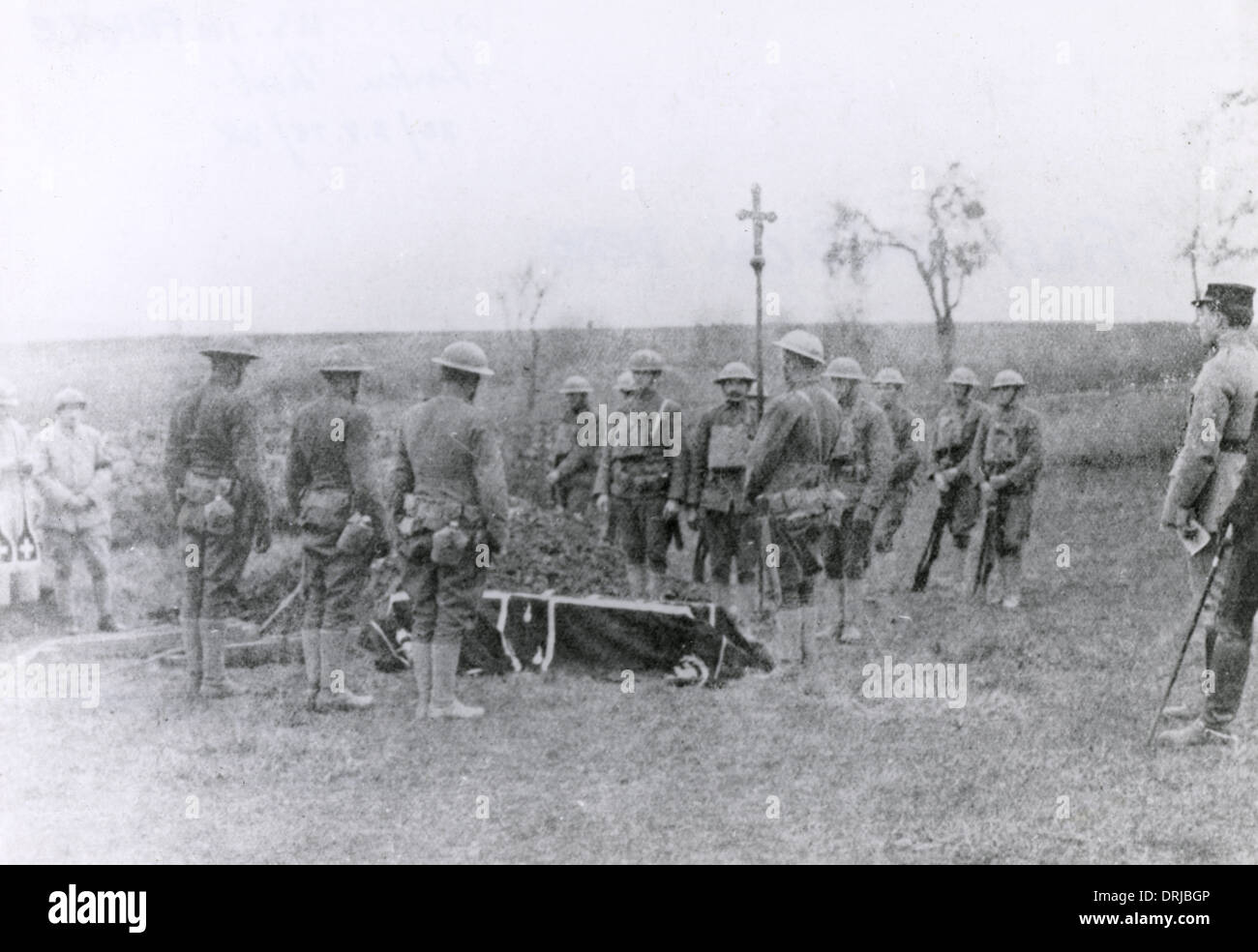 La sepoltura dei primi American casualty, Francia, WW1 Foto Stock
