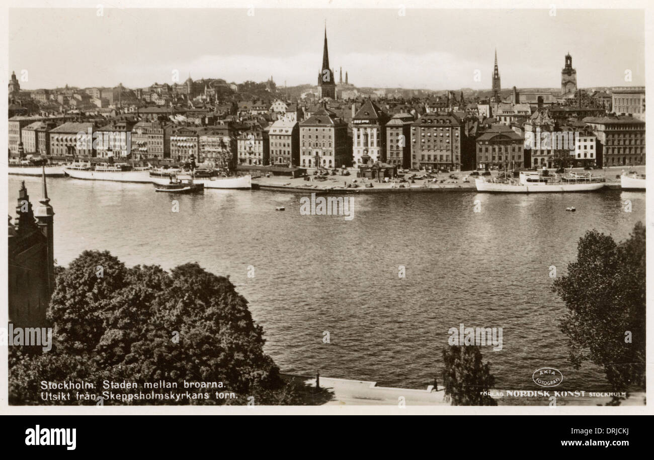 Stoccolma, Svezia - Vista panoramica della città Foto Stock