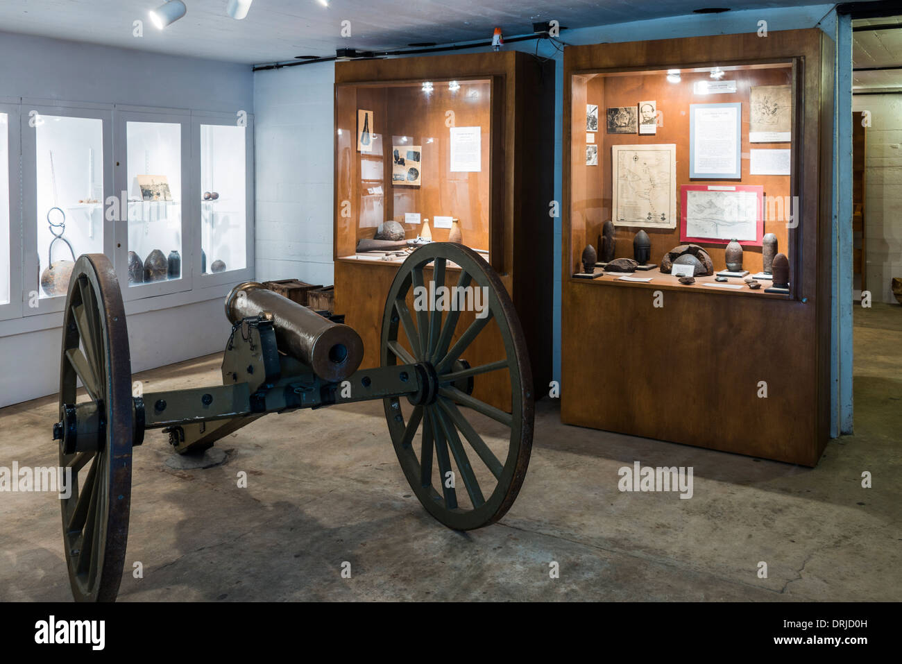 All'interno del museo, Fort Gaines, Dauphin Island, Alabama. Foto Stock