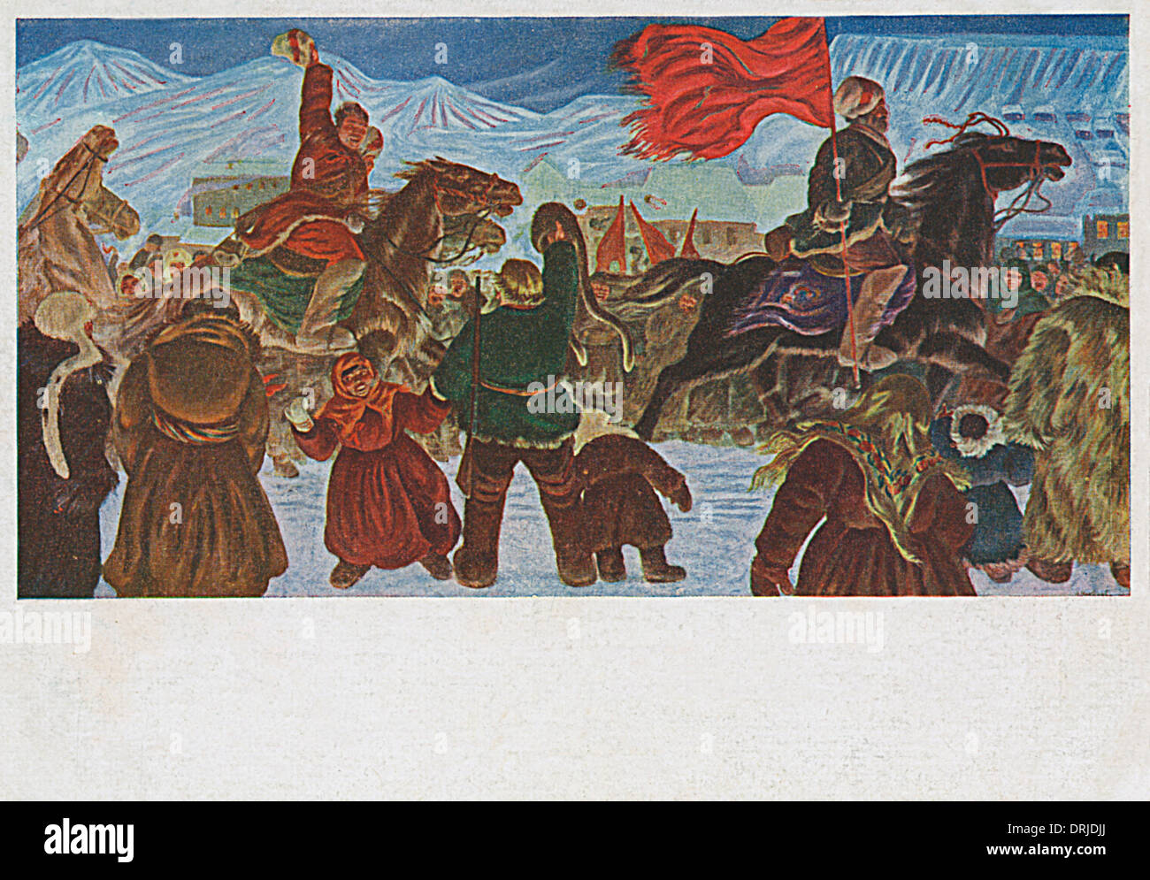 Guerriglieri rosso entrando Krasnoyarsk, Russia Sovietica Foto Stock