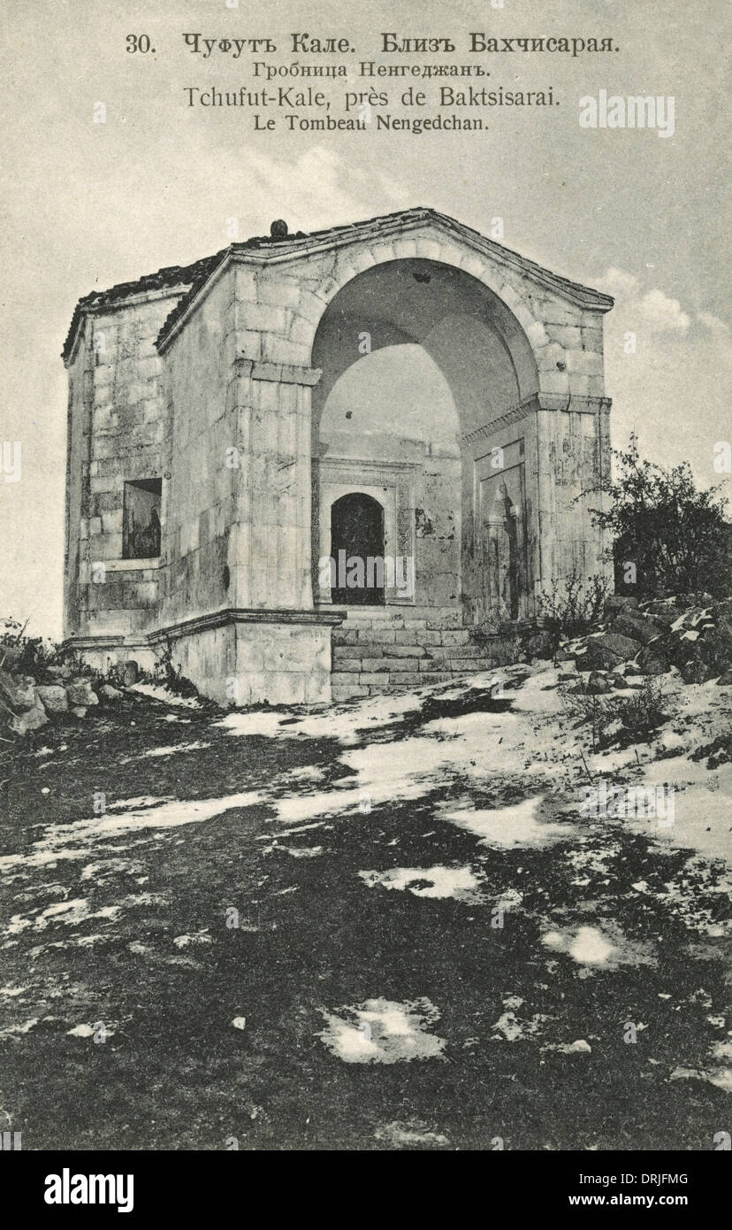 Mausoleo di Chufut-Kale, Bakhchisaray, Crimea, Ucraina Foto Stock