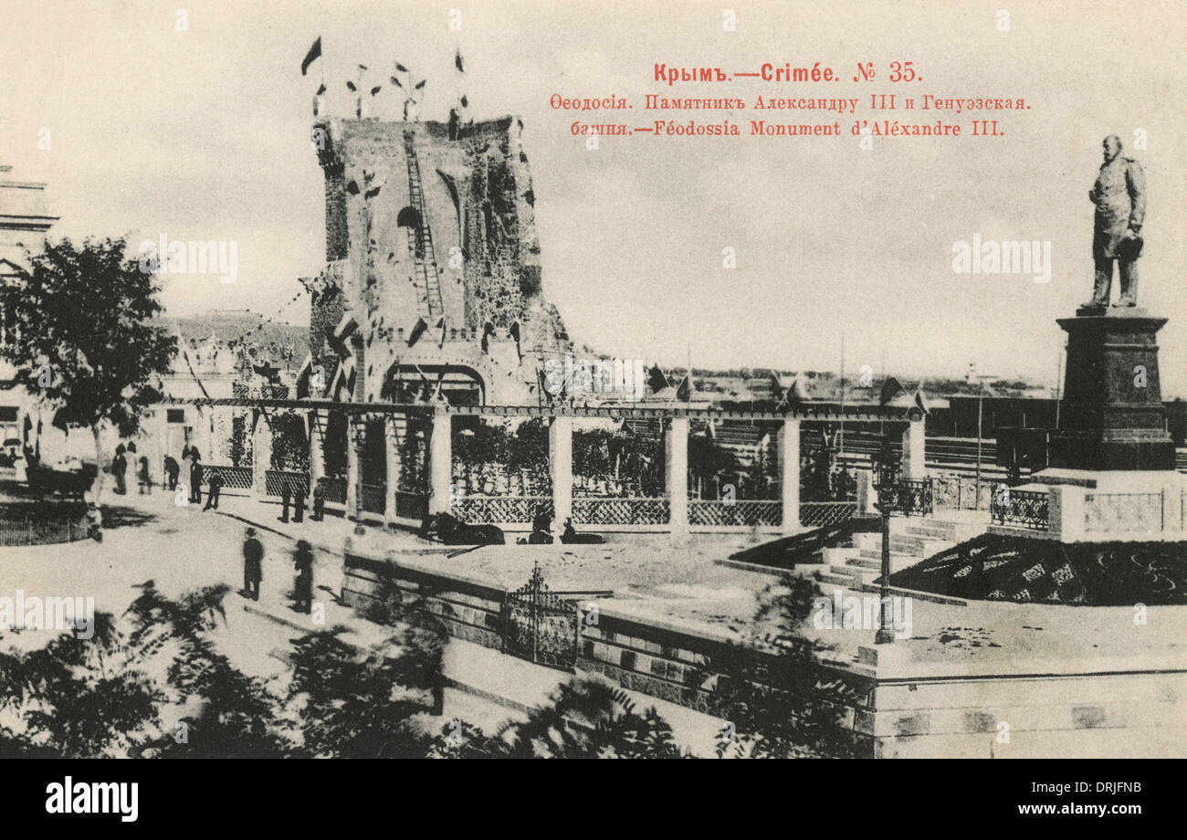 Alexander III monumento, Teodosia, Crimea, Ucraina Foto Stock