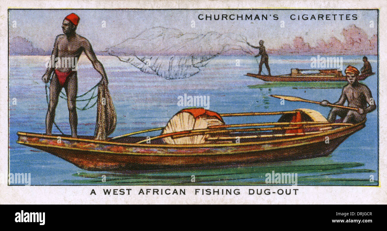 West African pesca barca piroga Foto Stock