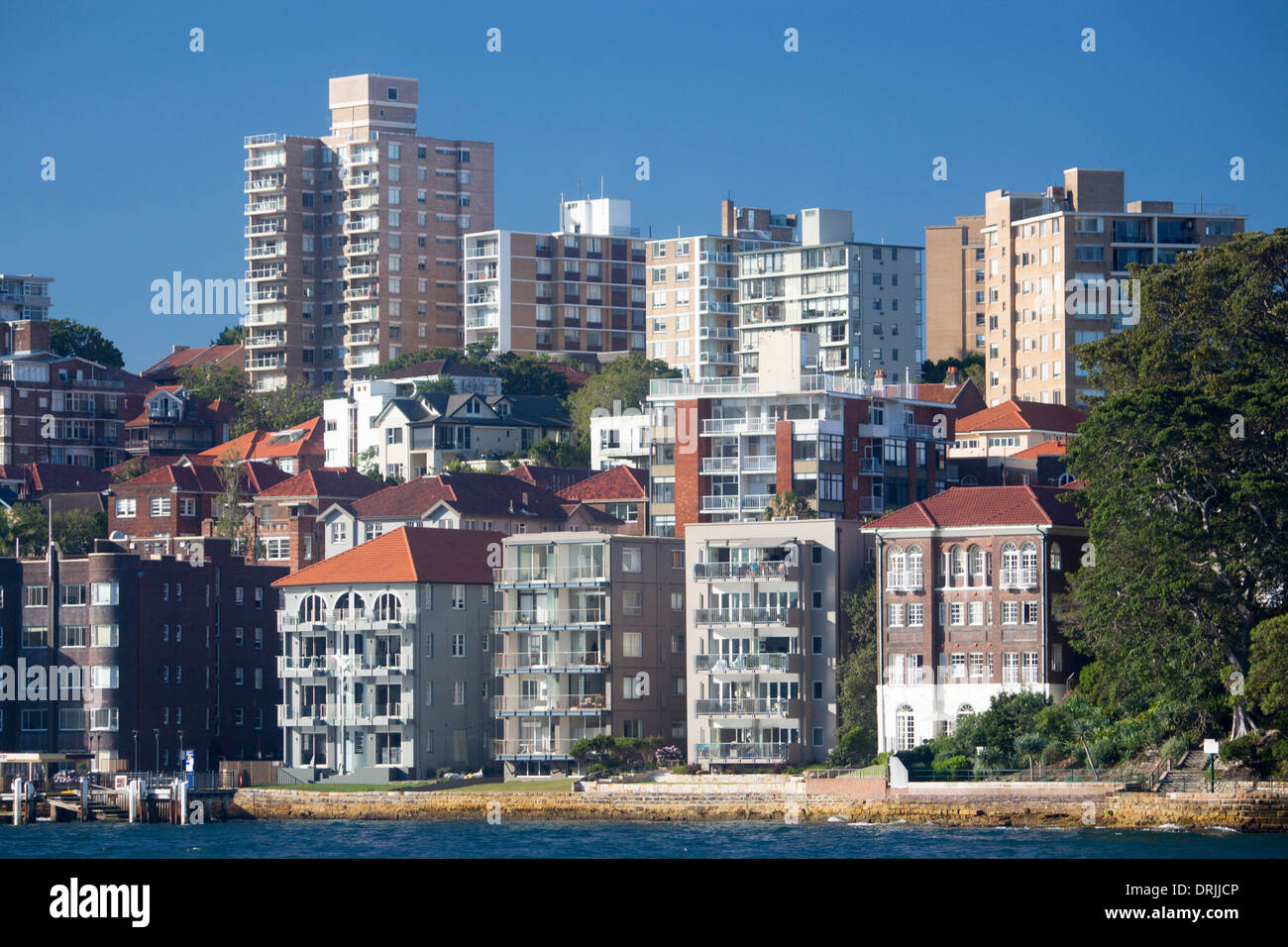 I blocchi di appartamenti Appartamenti con vista sul porto North Shore Sydney New South Wales NSW Australia Foto Stock