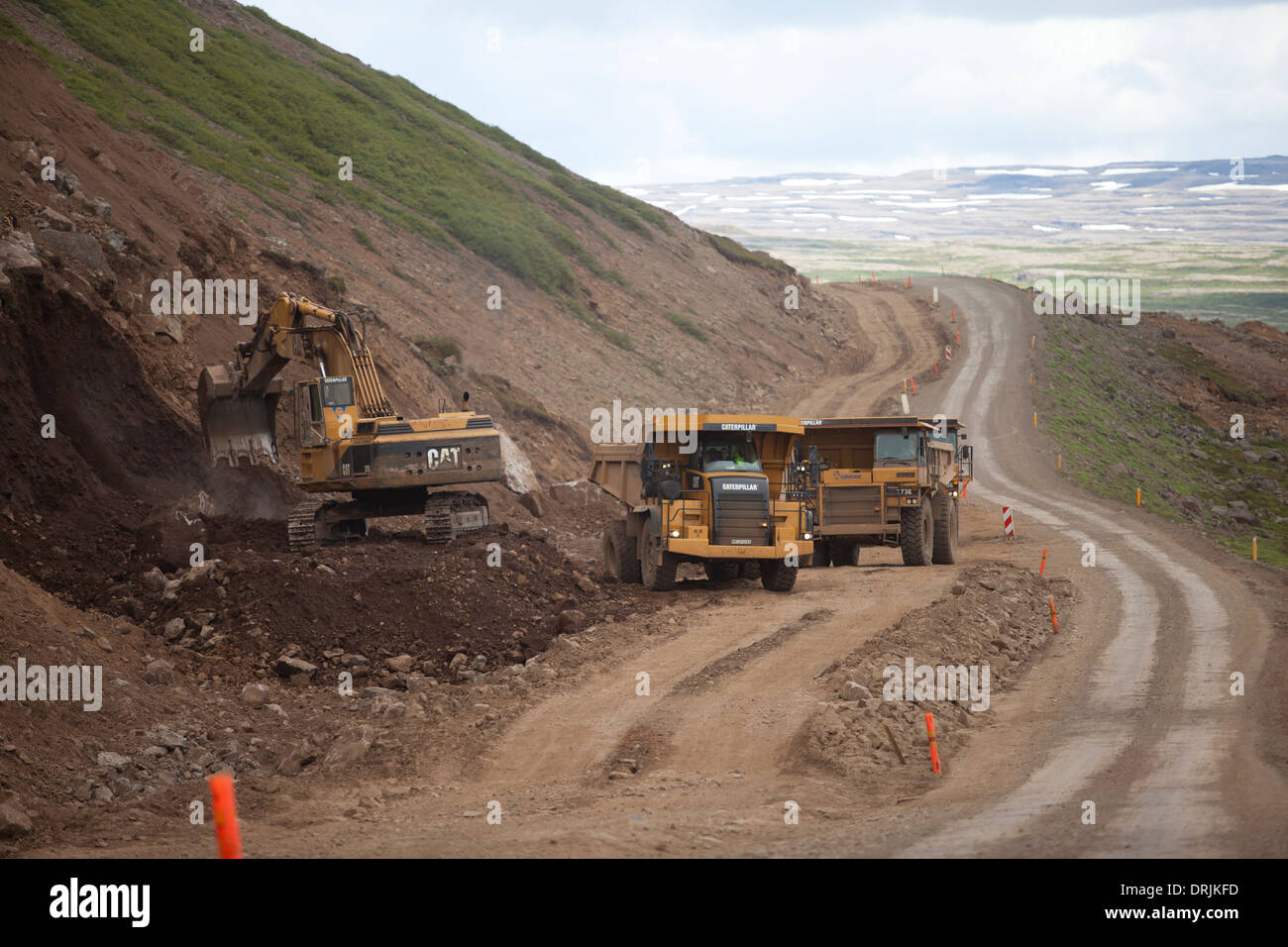 La costruzione di nuove strade in Islanda Foto Stock