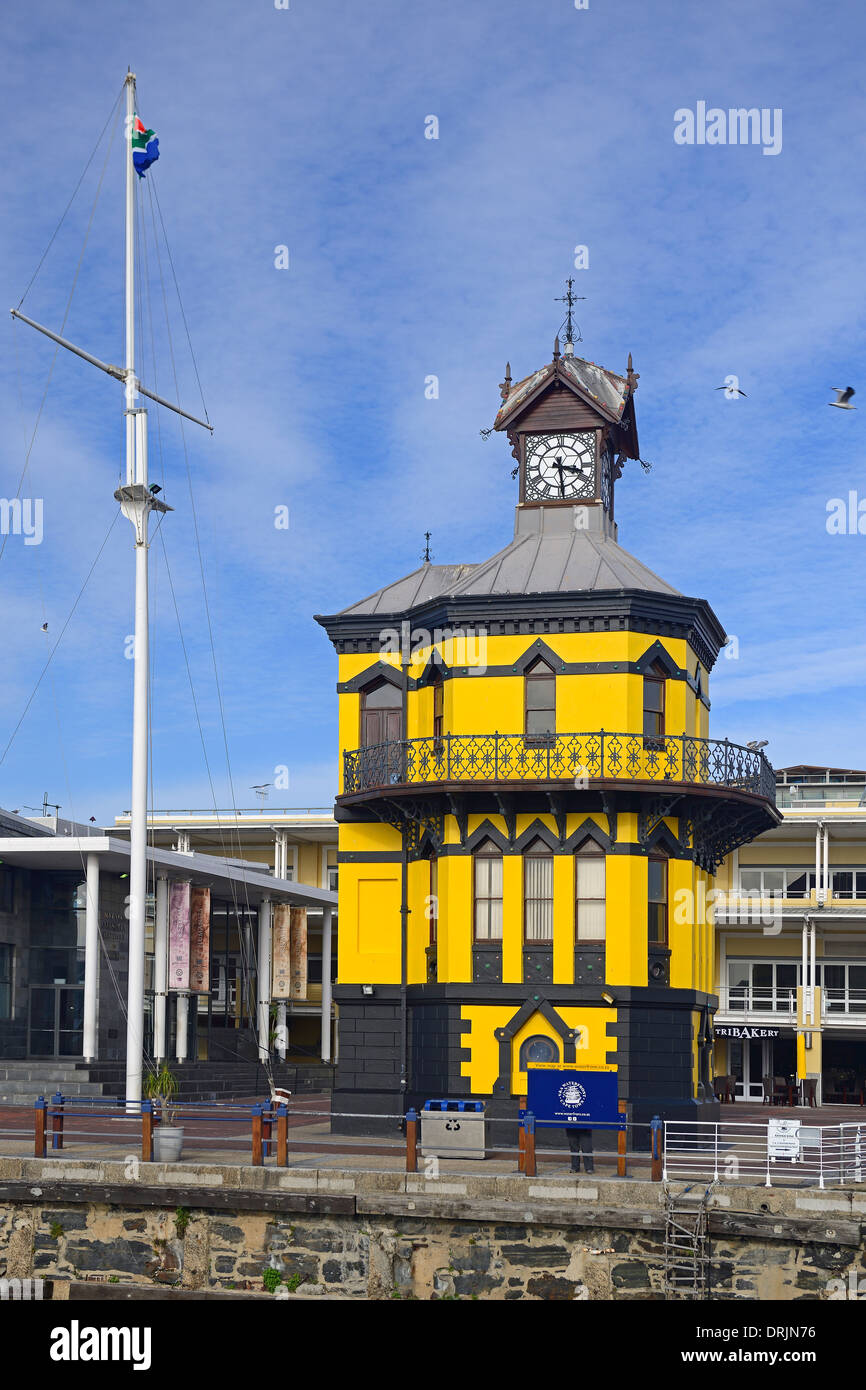 Torre dell'Orologio, Lungomare Victoria and Alfred, centro turistico, Capetown, west cape, Western Cape, Sud Africa, Africa, Victoria u Foto Stock