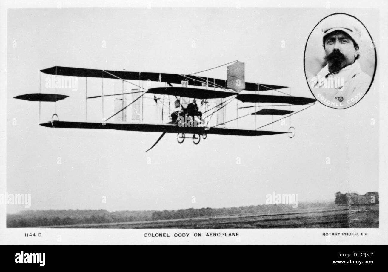 Il colonnello Cody, uno dei primi pionieri dell'aviazione. Foto Stock