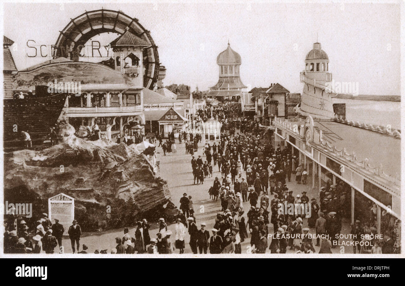 Blackpool Pleasure Beach - South Shore Foto Stock