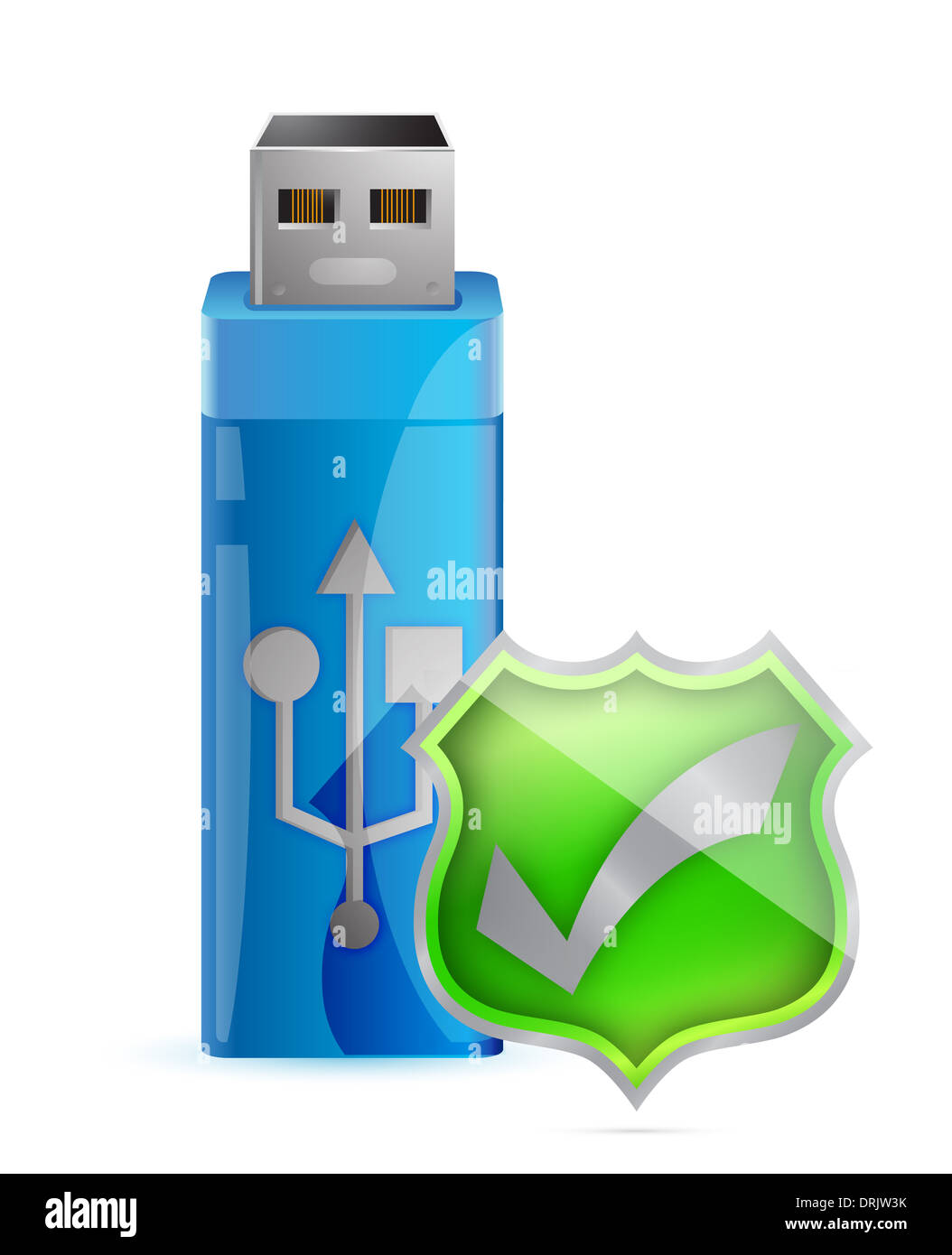 Protezione dei dati - Icona Drive Flash USB con protezione Foto Stock