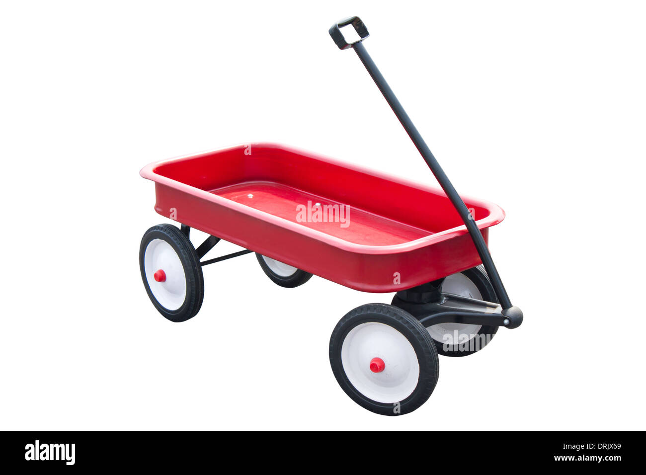Rosso carrello tirare isolato su bianco. Foto Stock