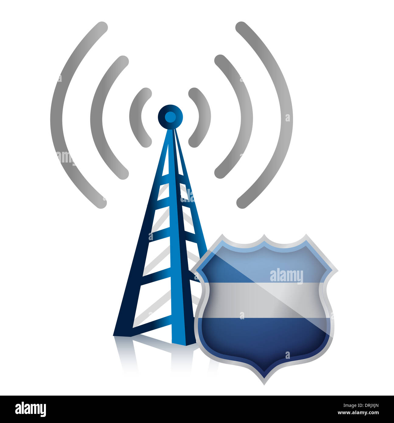 Hotspot wifi protetta da scudo di protezione design illustrazione Foto Stock