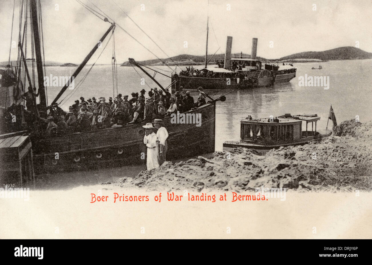 Boer i prigionieri di guerra in atterraggio a Bermuda Foto Stock