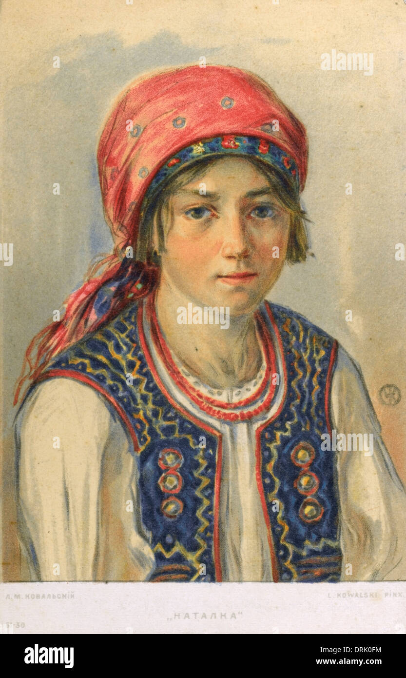 Ragazza russa "Natalka' - in costume tradizionale. Foto Stock