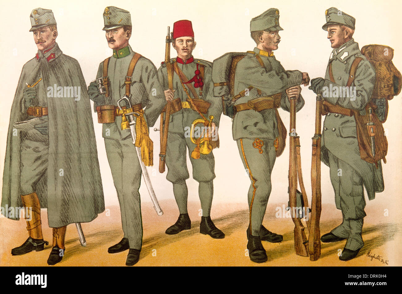 Soldati austriaci in uniforme, WW1 Foto Stock