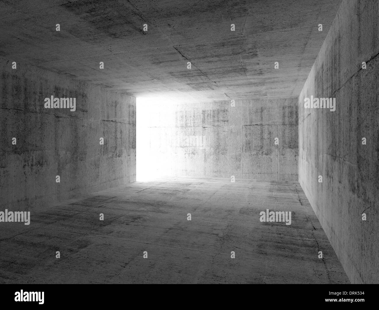 Abstract vuoto dark room interno con pareti in calcestruzzo Foto Stock