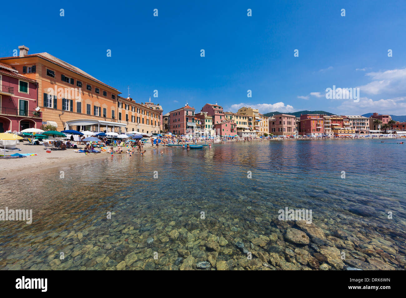 L'Italia, le Cinque Terre, Sestri Levante, Baia del Silenzio Foto Stock
