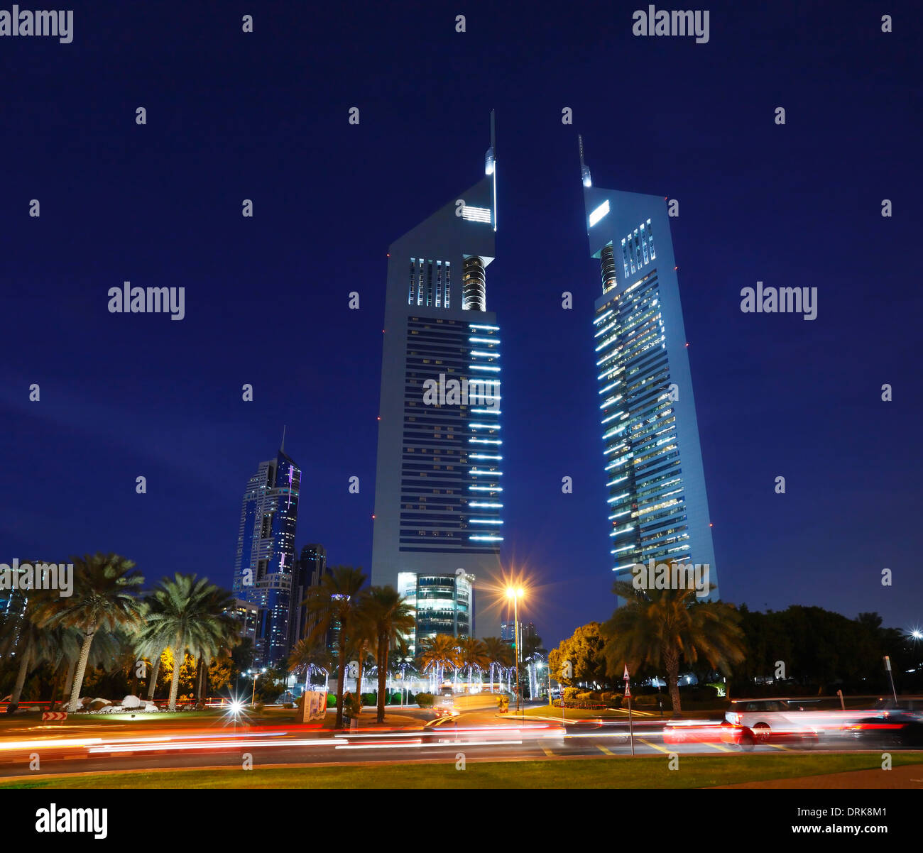 Emirates Towers, Dubai, Emirati Arabi Uniti. Foto Stock