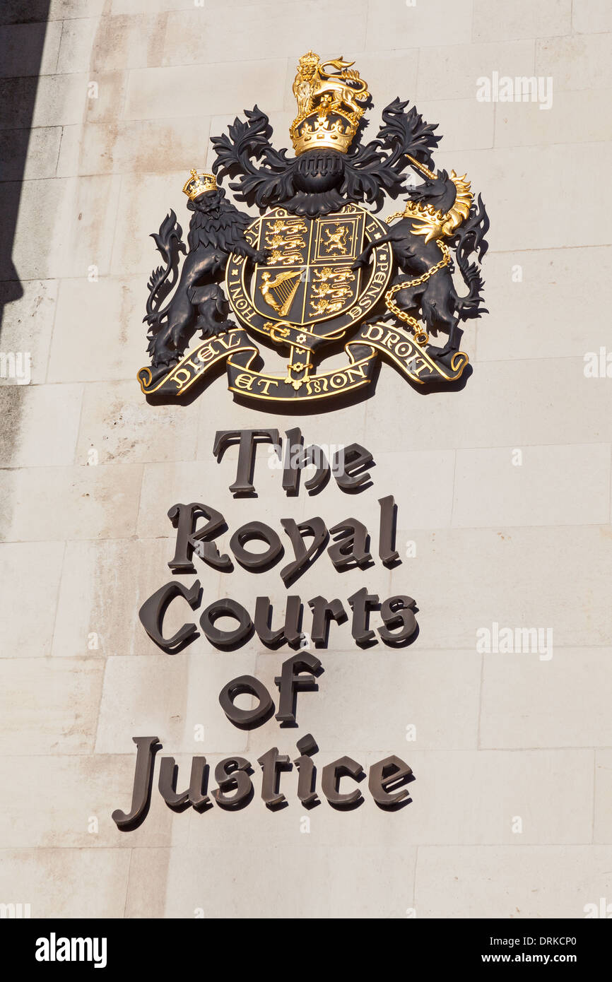 Londra, The Strand Royal Courts of Justice o tribunali Foto Stock