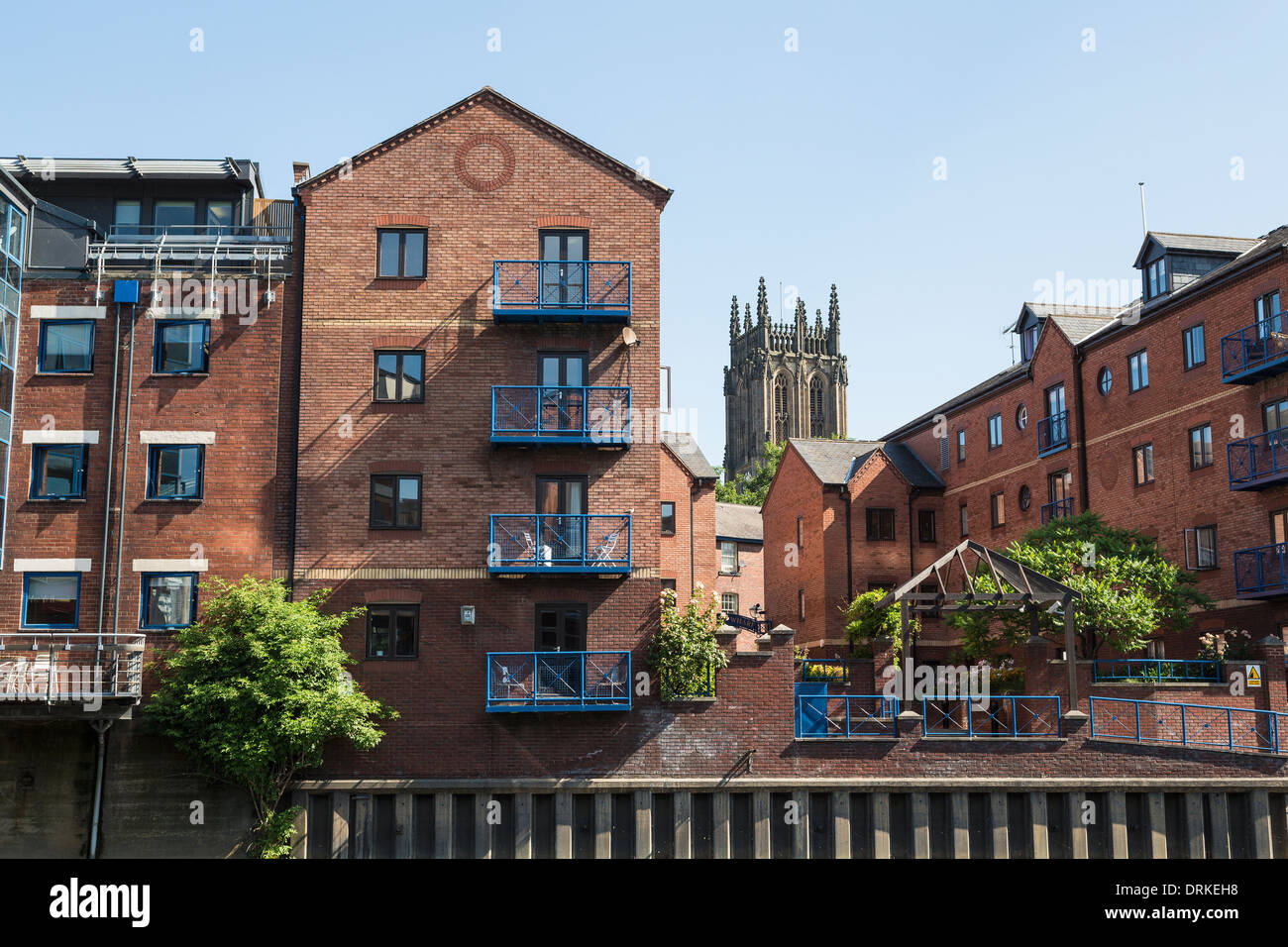 Sviluppo di alloggiamento a Albany Wharf, Fiume Aire al chiamate, Leeds, Inghilterra Foto Stock
