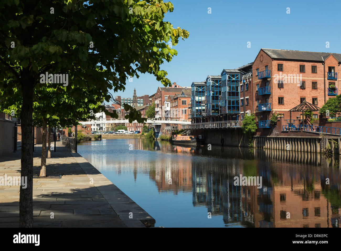 Sviluppo di alloggiamento a Albany Wharf, Fiume Aire al chiamate, Leeds, Inghilterra Foto Stock