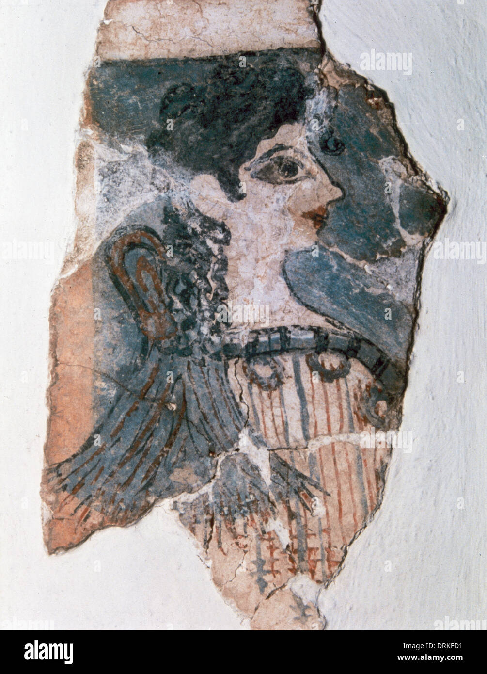 Arte minoica La Parisienne o la Minoan Lady con il nodo sacrale sul retro del collo. Affresco. Periodo Neopalatial. Creta. Foto Stock