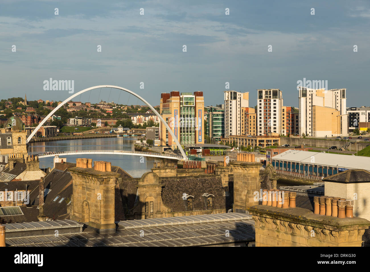 Newcastle upon Tyne river skyline, Inghilterra Foto Stock