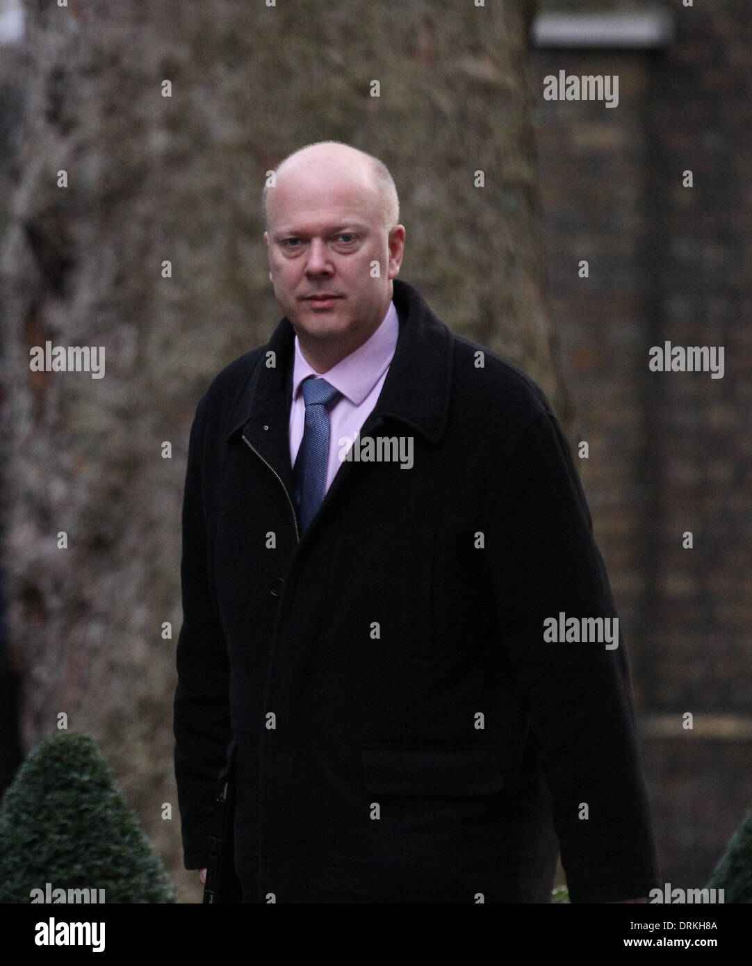 Londra, UK, 28 gennaio 2014. Chris Grayling visto a Downing Street, Westminster, Londra, UK Credit: Simon Matthews/Alamy Live News Foto Stock