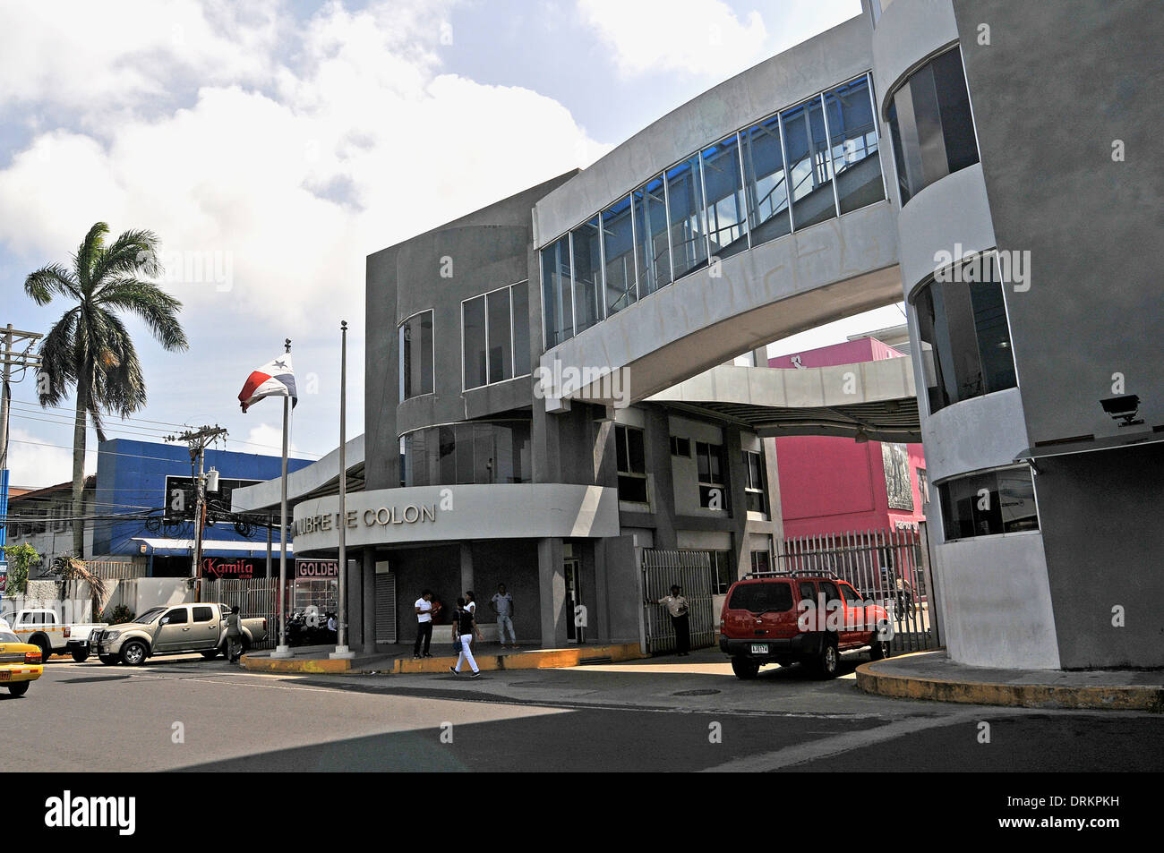 Ingresso principale della zona franca di Colon Panama Foto Stock