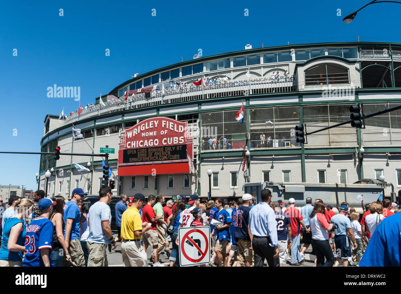 Wrigley Field, Chicago, Illinois Foto Stock