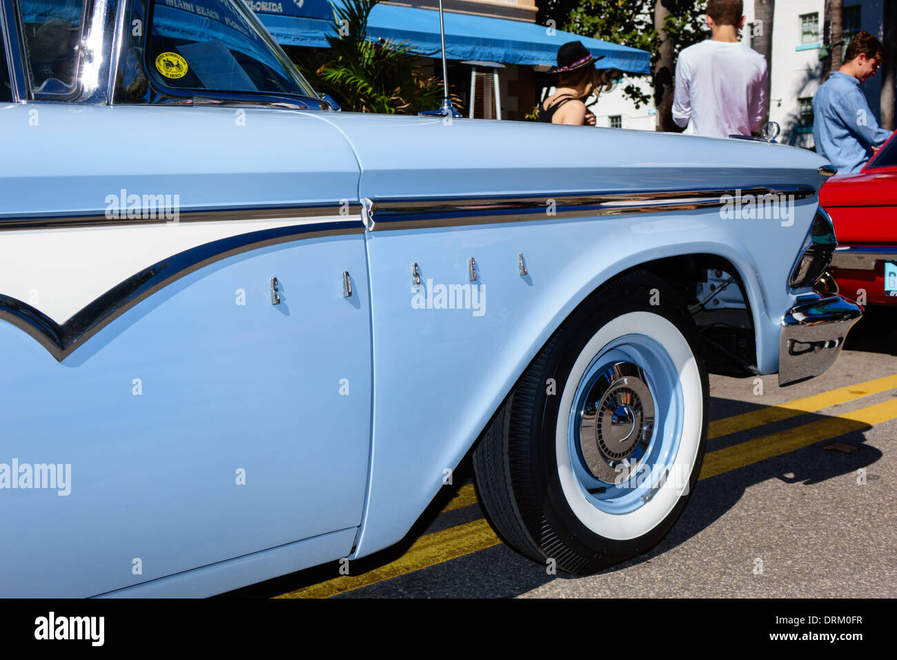 Miami Beach Florida, Ocean Drive, Art Deco Weekend, festival, fiera di strada, evento, mostra di automobili d'epoca classica auto, 1959 Edsel Ranger, viaggi visitatori Foto Stock