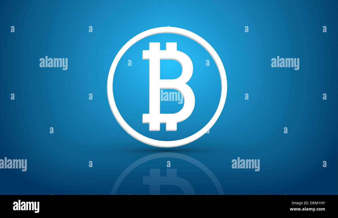 Bitcoin sfondo blu Foto Stock