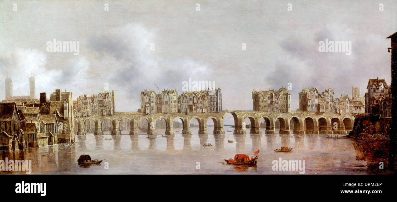 Claude de Jongh, vista del Ponte di Londra. Circa 1632. Olio su pannello. Yale Center per British Art di New Haven, Stati Uniti d'America. Foto Stock