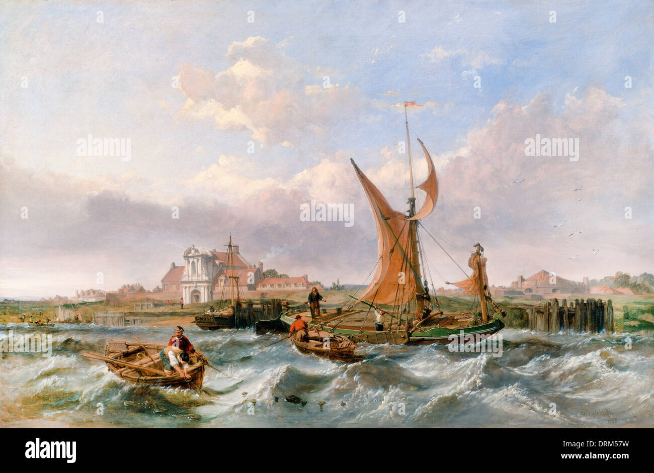 La Clarkson Frederick Stanfield, Tilbury Fort--vento contro la marea 1853 olio su tela. Yale Center per British Art di New Haven, US Foto Stock