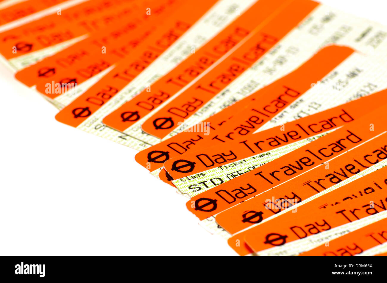 Un giorno abbonamenti (off-peak ritorno a Londra tra cui la metropolitana e autobus) Foto Stock