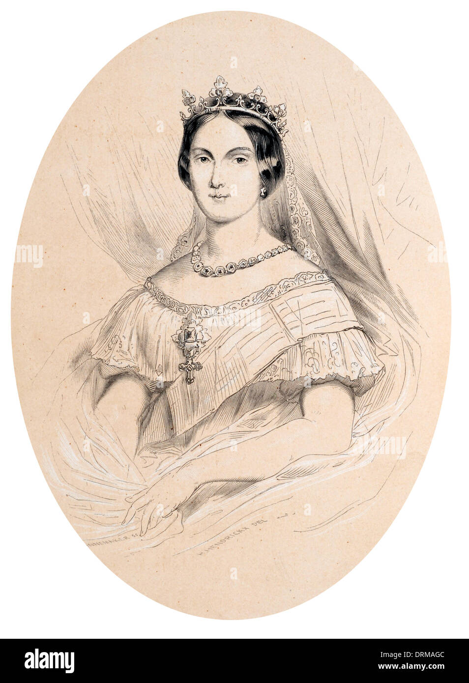 La Regina Isabella II di Spagna circa 1848 Foto Stock