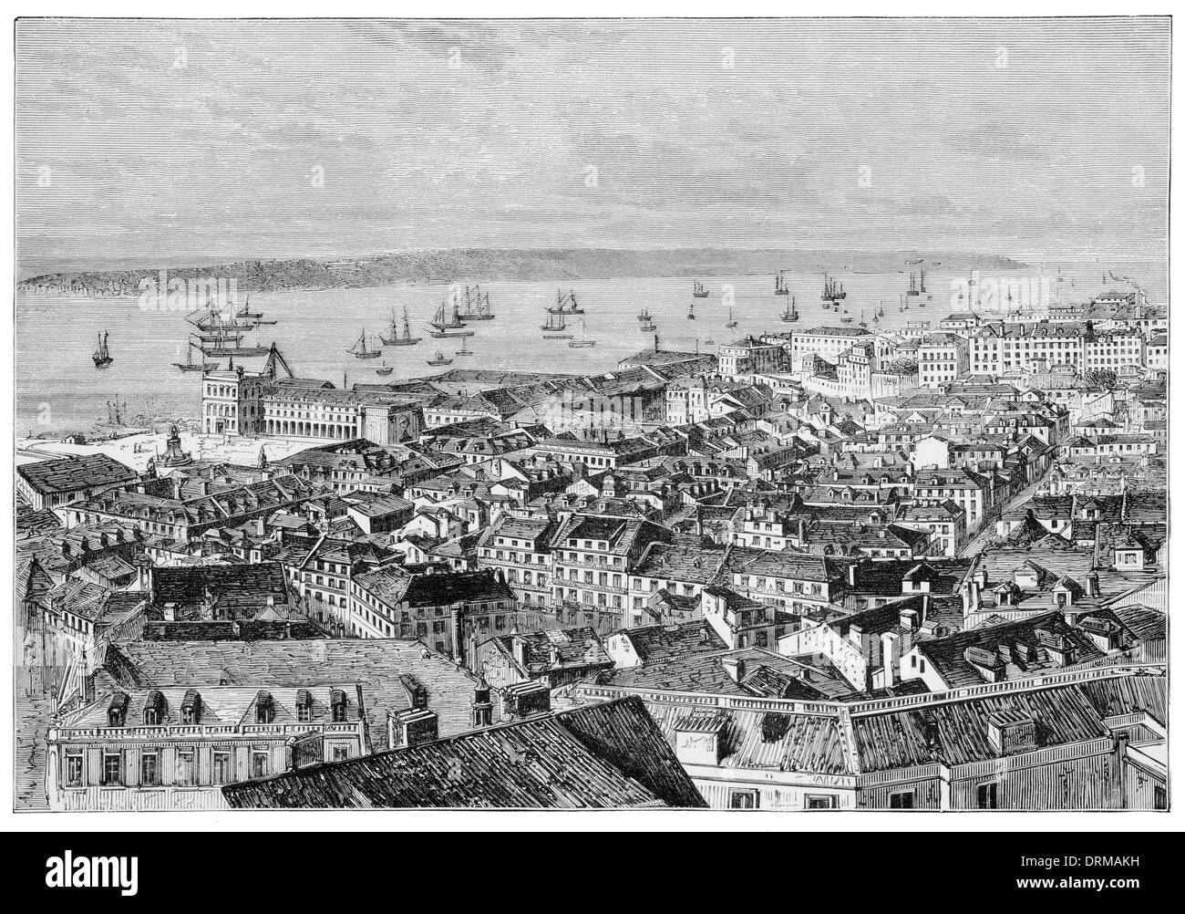 Lisbona circa 1848 Foto Stock
