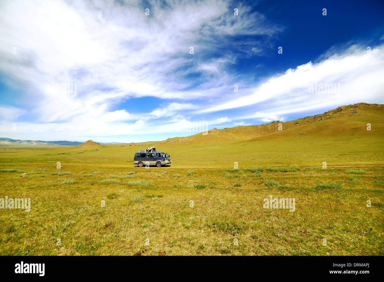 Vettura andando bella mongolian offroad Foto Stock