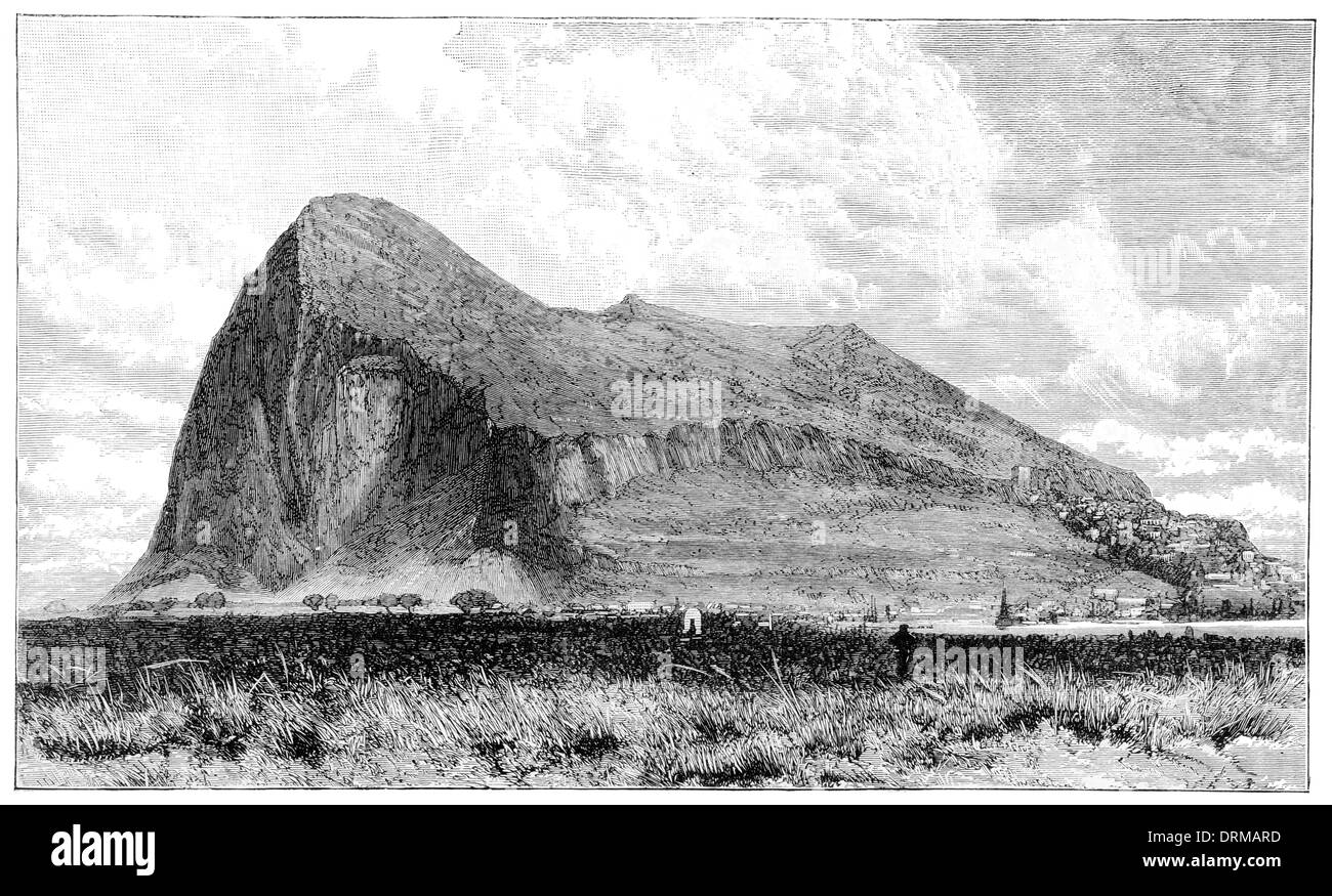 Rocca di Gibilterra circa 1850 Foto Stock