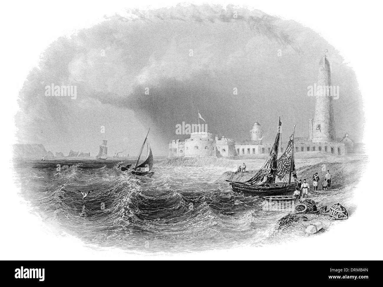 Hurst Castle Portsmouth 1860 Henry VIII Dispositivo Fort costruito lungo spiedo shingle west end Solent Foto Stock