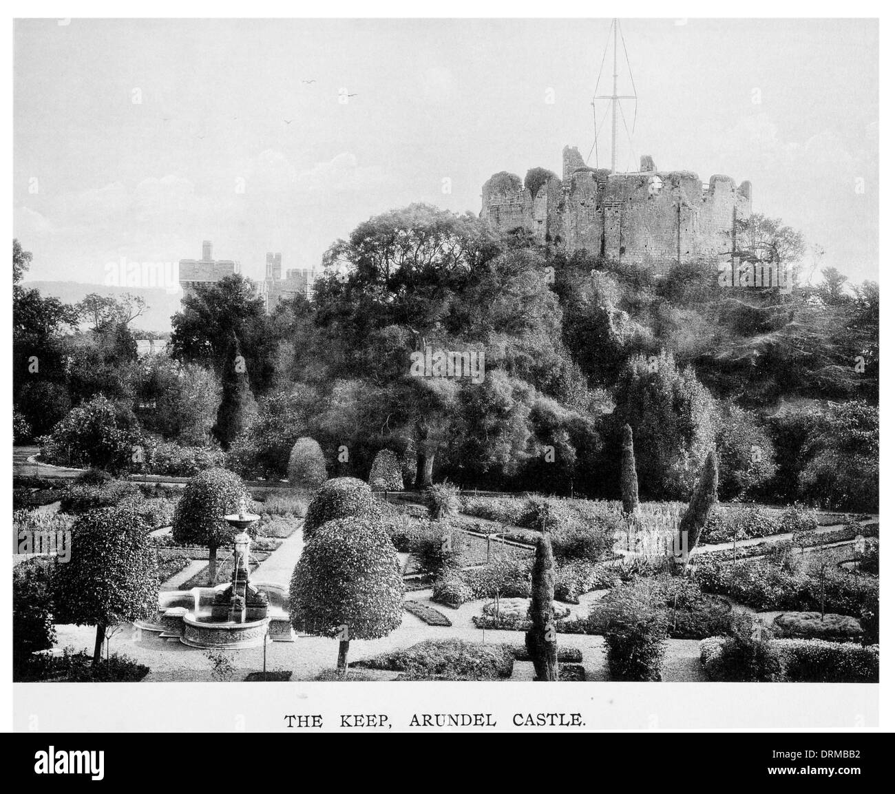 Il mantenere, Arundel Castle West Sussex. Fotografato a circa 1910 Foto Stock