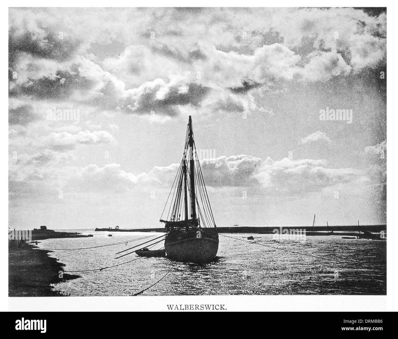 Fiume Blyth Walberswick Suffolk coast fotografato circa 1910 Foto Stock
