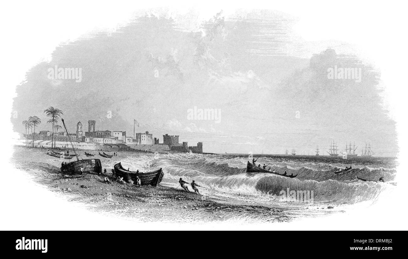 Fort, St George Madras India circa 1850 Foto Stock