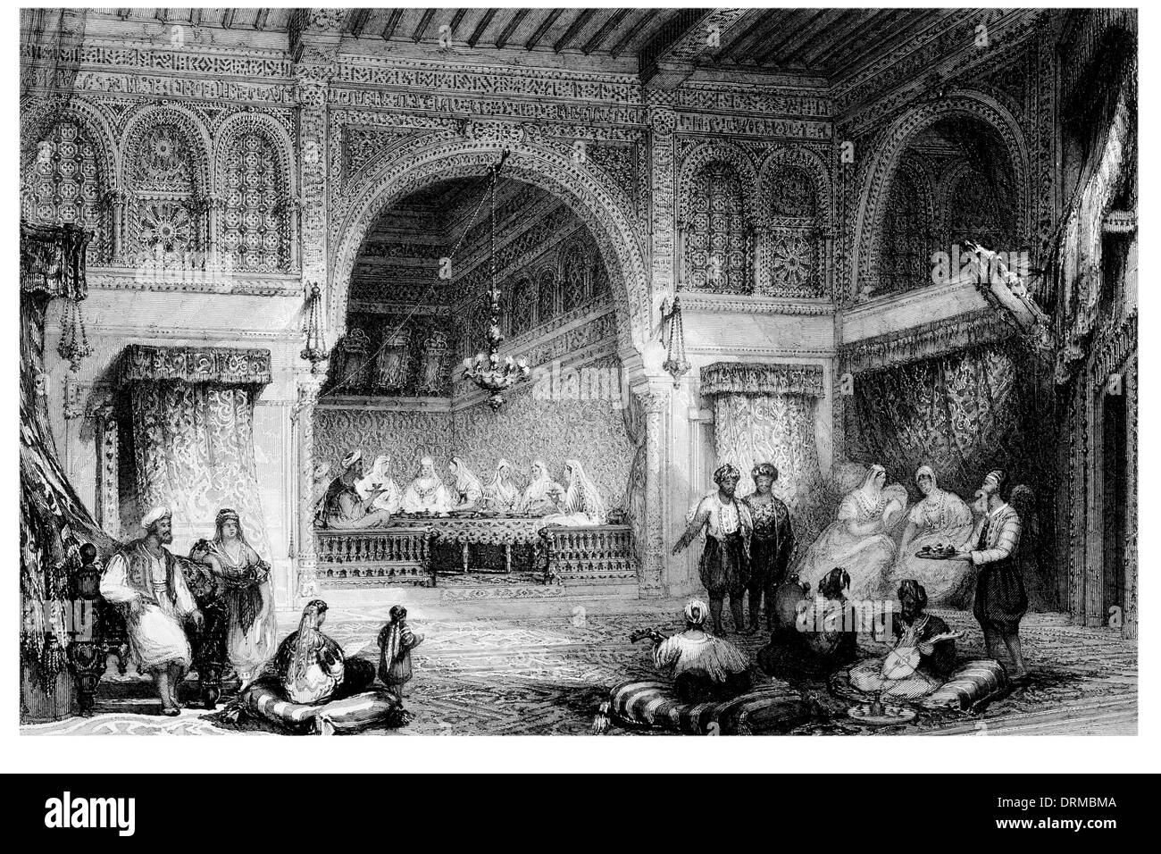 Interno di un palazzo moresco, Algeri Circa 1880 Foto Stock