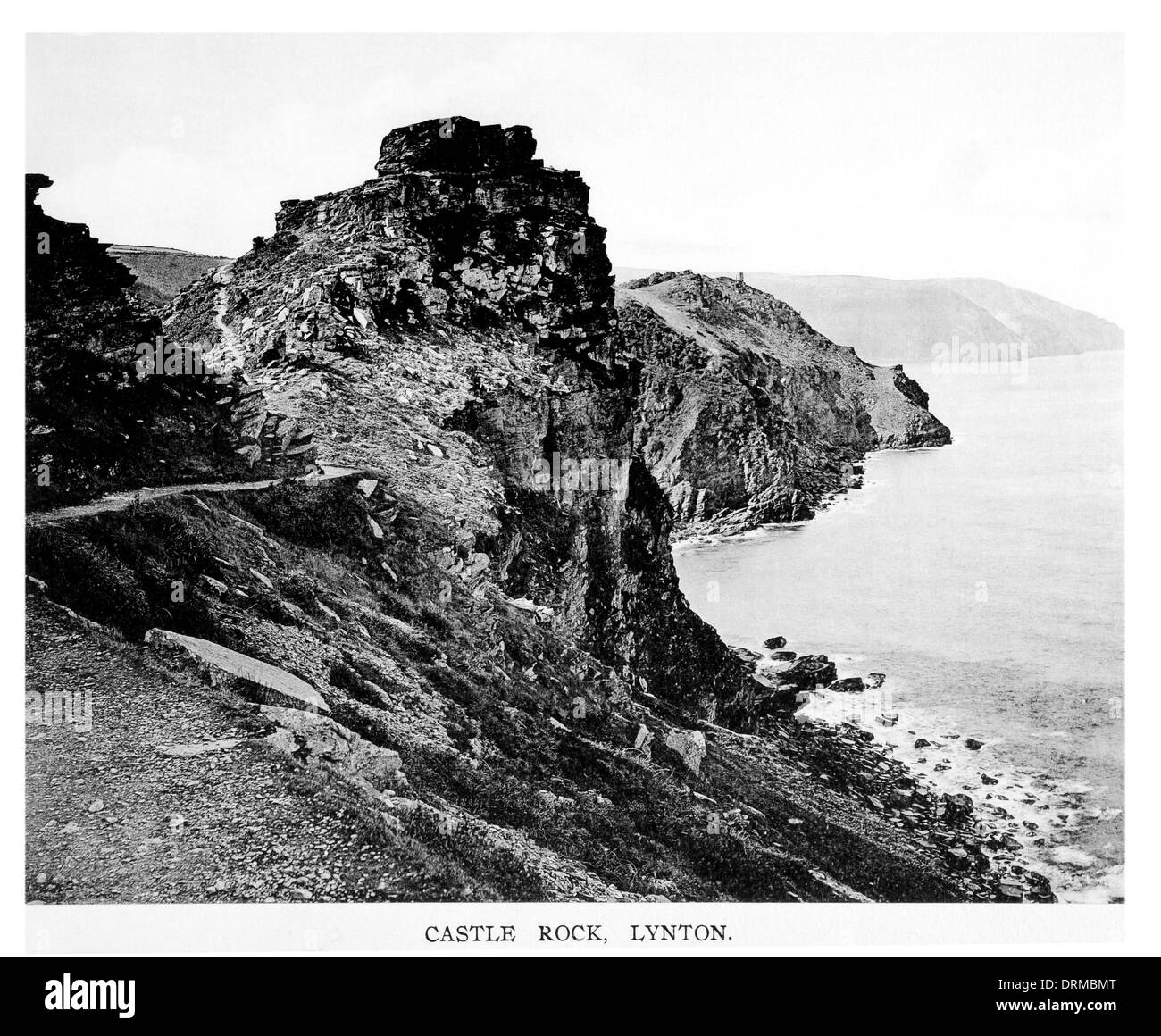 Castle Rock, lynton Devon fotografato circa 1910 Foto Stock
