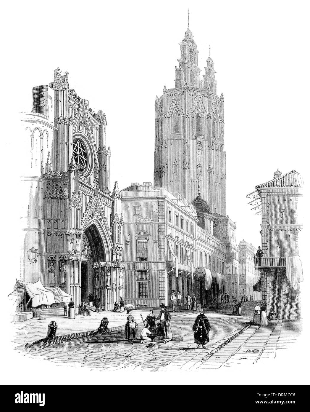 Valencia o València è la capitale della comunità autonoma di Valencia e la terza città più grande in Spagna circa 1848 Foto Stock